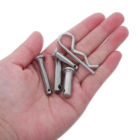 Stainless Steel Trailer Pin And Clip Kit 122 Pcs All In One Heavy Duty Universal Hardware Assortment For Lawn Mower Tractor Bicycle Cargo Cart Axles With Dowel And Cotter Pins Easy Install, stainless steel pins in hand