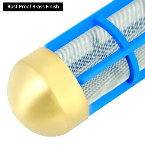Pro Grade Heavy Duty Water Hose Filter For Three Quarters And Five Eighths Inch Hoses, Brass Suction Strainer With 400 Stainless Mesh and nylon