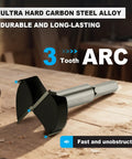 Two And One Eighth Inch Carbide Tipped Forstner Drill Bit for Precise Flat Bottom Holes in Hard Wood Plywood Plastic Pro Grade