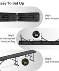 Setup instructions for 6 Foot Folding Bench Seat For Indoor Outdoor Use Portable Black 2 Pack Foldable Picnic Camping Garden Bench