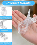 30 Pack Balloon Arch Clamps For Backdrops, Large Clear Clips showcasing transparent design on a hand for easy setup and secure hold