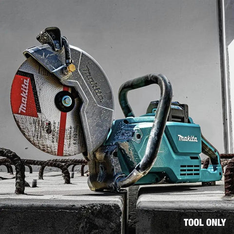 Badass 9 Inch Brushless Cordless Power Cutter With 40V Max Xgt System Electric Brake And Aft Safety Stop For Hard Core Demolition And No Sweat Cutting Work Including Diamond Blade Tool Only on concrete with exposed rebar