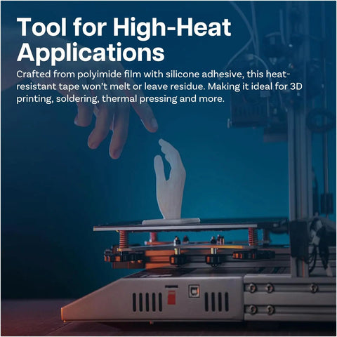 3D printer platform with Extra Wide Polyimide Heat Tape For Sublimation And Electronics 1 Inch By 100 Feet, high heat use