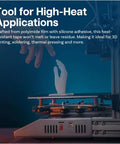 3D printer with white model, tool for high-heat applications, Pro Grade Heat Tape For Sublimation And Electronics Polyimide Tape 0.25 Inch X 100 Ft High Temp Up To 536 F With ESD Tweezer Included For Heat Press Soldering 3D Printing And HVAC For Everyday Projects
