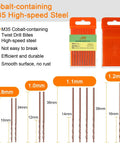 Cobalt steel twist drill bits 0.8-1.2mm for Pro Grade Electric Resin Drill Set With Pin Vise Mini Hand Drill Kit
