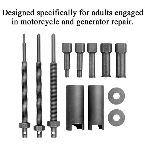 Pro Gear Inner Bearing Puller 12 Piece Kit Extracts Old Races from Motorcycles and Cars Smooth Without Big Mess Required Gets Job Done in Flash Saves Hours on Repair Projects Works Great out in Bay with Compact Internal Head Design Grips Tight, 12-piece steel set