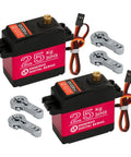 Beefy Pair Of 25Kg Digital Servo Motors With Full Metal Gear Waterproof High Torque for RC Cars, Robots; includes 25T arms
