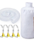 Dust Collection Kit With Heavy PVC 4 Inch Hose 10 Ft Long, 4 Hose Clamps And Dust Bag, 1 Micrometer Filter shown