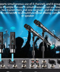 Wireless XLR Mic System With Two Transmitters And One Receiver For Dual Mic Setup, Handles Dynamic And Condenser Mics, Phantom Power