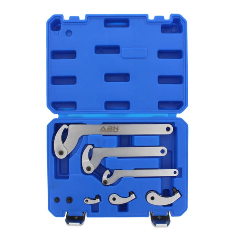 Adjustable Hook And Pin Wrench Spanner Tool Kit 8pc Set in blue case for motorcycle and dirt bike suspension adjustments