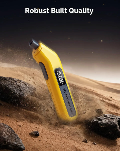 Digital tire pressure gauge, yellow HYVOHEX with LED backlit display for cars, trucks, motorcycles