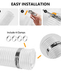 2.5 Inch By 10 Ft PVC Clear Dust Collection Hose Puncture Resistant Fume Hose With Four Stainless Steel Clamps installation steps