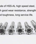 NACX HSS-AL T-slot end mill set, 18 mm dia, 4 mm depth, 10 mm straight shank; for moulding steel/carbon alloy
