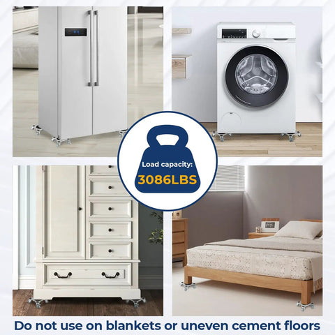 Heavy Duty Furniture Movers With Five Smooth Rubber Wheels Thick Carbon Steel Construction For Easy Moving Of Couches And Appliances, displaying large items.