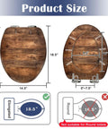 Product size diagram for Generic Replacement Elongated Resin Toilet Seat for Home Use, 18.5 inches long and 14.5 inches wide.