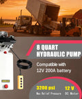 12V DC Double Solenoid Hydraulic Power Unit For Dump Trailers And Trucks, Heavy Duty Bidirectional Actuation, 8L Plastic Reservoir