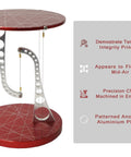 Floating Tensegrity Table In Red, CNC Machined Aluminum Construction, Dope Hovering Illusion Desk That Looks Like It Sits In Mid Air