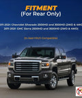 Torque rear airbag suspension kit: gray full-size pickup truck shown in front three-quarter view with blue fitment text.