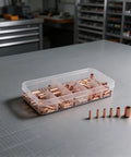 FABULETTA 250PCS Wire Ferrules Kit Pure Copper Crimp Connectors Non-Insulated Butt Terminals For Automotive Marine Electrical Systems 7 Sizes 1-16mm² High Conductivity Wiring Solution in organizer box