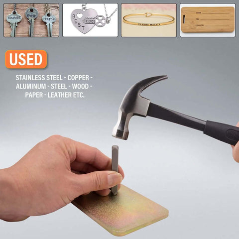 Letter And Number Punch Set One Quarter Inch Steel Stamp Kit For Metal Plastic Wood And Leather Imprinting used with hammer