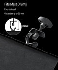 Sturdy Drum Accessory Tray With Clamp On Shelf For Electronic Kits, Flexible Mic Stand Holder features adjustable clamp for 35mm tubes.