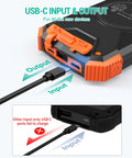 10,000mAh Solar Power Bank With Wireless Charging And 20W USB C Fast Charge showcasing USB-C input and output functionality