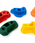 Colorful grips from 25 Pack Rock Climbing Holds Kit with Multi Color Grips and Mounting Hardware