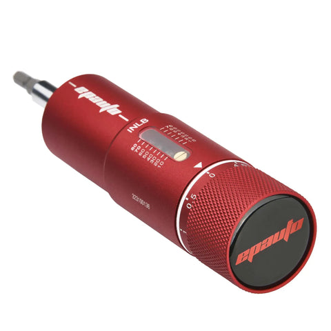 Close-up of torque wrench from Versatile Manual Wrench And Screwdriver Set For Firearms And Bikes 28 Piece Tool Kit with 27 Bits.
