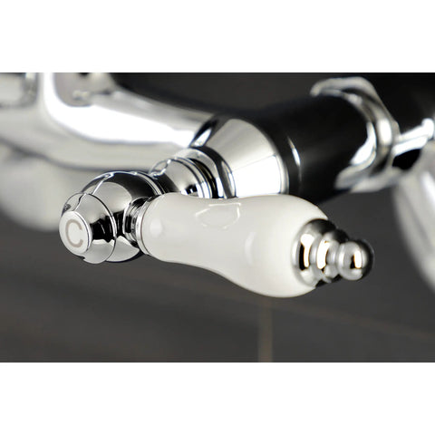 Close-up of handle detail on Solid Brass Bar Faucet With Wall Mount And Two Hole Install Drip Free Ceramic Disc Cartridge