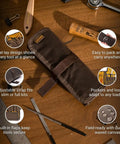 EDC Rollup Electronic Organizer for Tech and Art Supplies Waxed Canvas Tool Bag with multi pockets and elastic pen loops