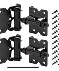 Two Pack Self Closing Gate Hinges For Wood And Vinyl Fences Heavy Duty Gate Closers With 22 Screws Swing Adjuster Tool