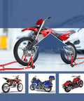 Heavy-Duty Front And Rear Paddock Stand Set With 850 Lb Capacity Bike Lift Wheel Stands With Adjustable Swingarm Spool Forks