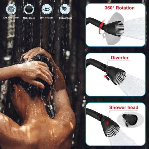 Matte Black Outdoor Shower System For Poolside Use, Wall Mounted With Brass Mixer Valve And Dual Cross Handles, Adjustable Shower Head, Exposed Fixtures, Soap Dish, Heavy Duty Outdoor Bathroom Upgrade Built To Last