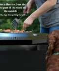 Person cooking on Fire Pit Surround Tabletop For Solo Stove Bonfire Ranger 2.0 with dog watching outdoors