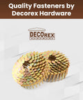 Heavy Duty Coil Roofing Nails 1 1/4 Inch Electro Galvanized Smooth Shank 15 Degree Spiral Fasteners No Sweat Nail Gun Feeding 3600 Count stacked in collated strips.