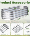 Galvanized Raised Garden Bed Outdoor 4x2x1ft Two Pack, Heavy Duty Metal Planter Box components shown including wrench and bolts