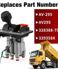 Power Take Off PTO Hoist Air Shift Control Valve with plug-and-play fittings for dump truck hydraulic system, part numbers AV295/328388-79X.