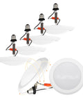 6 pack of 7.5 Inch LED Disk Lights Kit For Ceiling Surface Flush Mount, No Fuss Dimmable 15W Equal 100W, with spring hook and socket