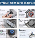All In One Reusable Half Face Respirator Mask With Filters And Safety Goggles components and features details chart.