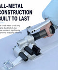 Heavy Duty Handheld Pneumatic Strapping Machine For 19 To 50 Mm Steel Bands in use, showcasing its all-metal construction and cutter head.