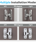 90 And 180 Degree Barn Door Lock Built Tough Sliding Gate Latch For Privacy shown installed in multiple modes