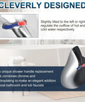 Shower Knob Replacement For Delta Faucet Temperature Control Handle With Cover Chrome No Fuss Repair Kit Easy Install