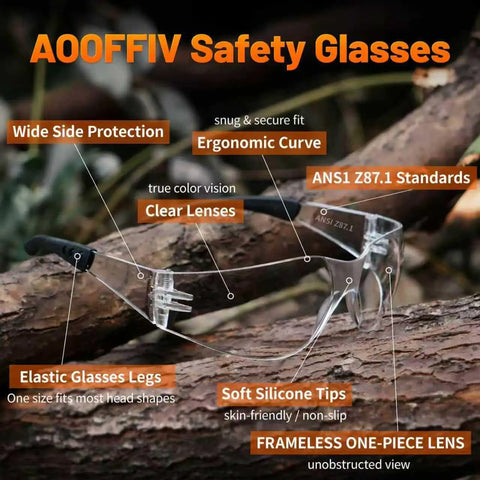 Clear Safety Glasses Bulk Pack 24 Pairs Go-To Eye Protection ANSI Z87.1 Impact Resistant with ergonomic curve and clear lenses