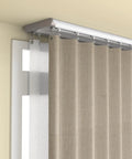 Ultra Quiet Ceiling Mount Curtain Track System 5 To 16 Feet White Aluminum Double Rail For Bedroom Window And Hotel Drop Ceiling Install Smooth Glide With PVC Silent Strips And Pulleys No Curtains Or Hooks Included installed above window with beige curtains