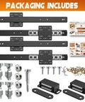 22 Inch Pocket Door Slides Easy Install Kit With Soft Close Magnetic Catch components and instructions displayed