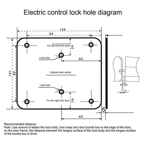 Electric Door Strike Lock Kit Offering Straight Up Dependable Two Way Talk Communication For Easy Access Control Nine To Twelve Volt Electromagnetic Security Strike Mounting Includes Master Keys Heavy Duty Painted Housing For Retail Shops installation diagram with measurements