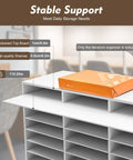 27 Slot Literature Organizer For Classroom Open Front Mailboxes Wooden Mail Organizer Countertop Sorter White