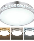 Modern Crystal Bead Chrome Flush Mount Led Ceiling Light Fixture Adds Glam To Any Bedroom Kitchen Bathroom Hallway Or Living Room