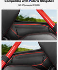 Waterproof Side Door Storage Bags For Polaris Slingshot 2015 To 2023, Dual Compartment Organizer With SBS Zippers, 1 Pair installed on vehicle