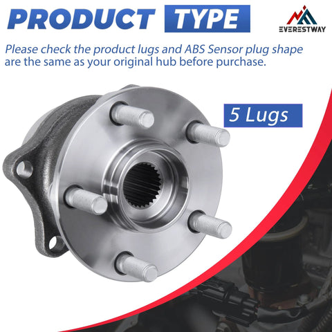 Front view of Rear Wheel Hub Bearing Assembly 512401 OE Replacement Compatible With Subaru Legacy 2010 To 2014 Outback 5 Lug One Piece